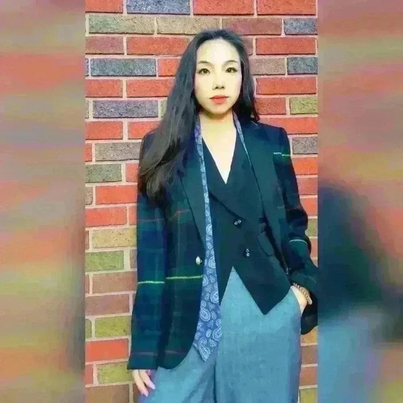 J crew collection green plaid blazer size xs 2 - Picture 1 of 17